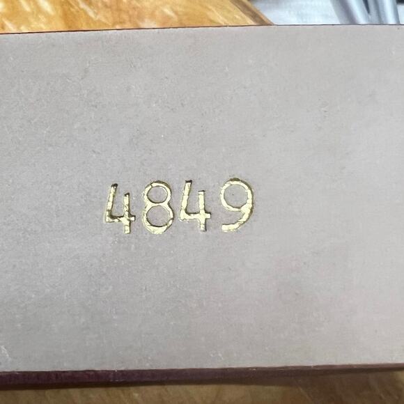 Streets Ahead Maroon Leather  Belt Gold Pearl Buckle Made in USA Size Large - Picture 9 of 9